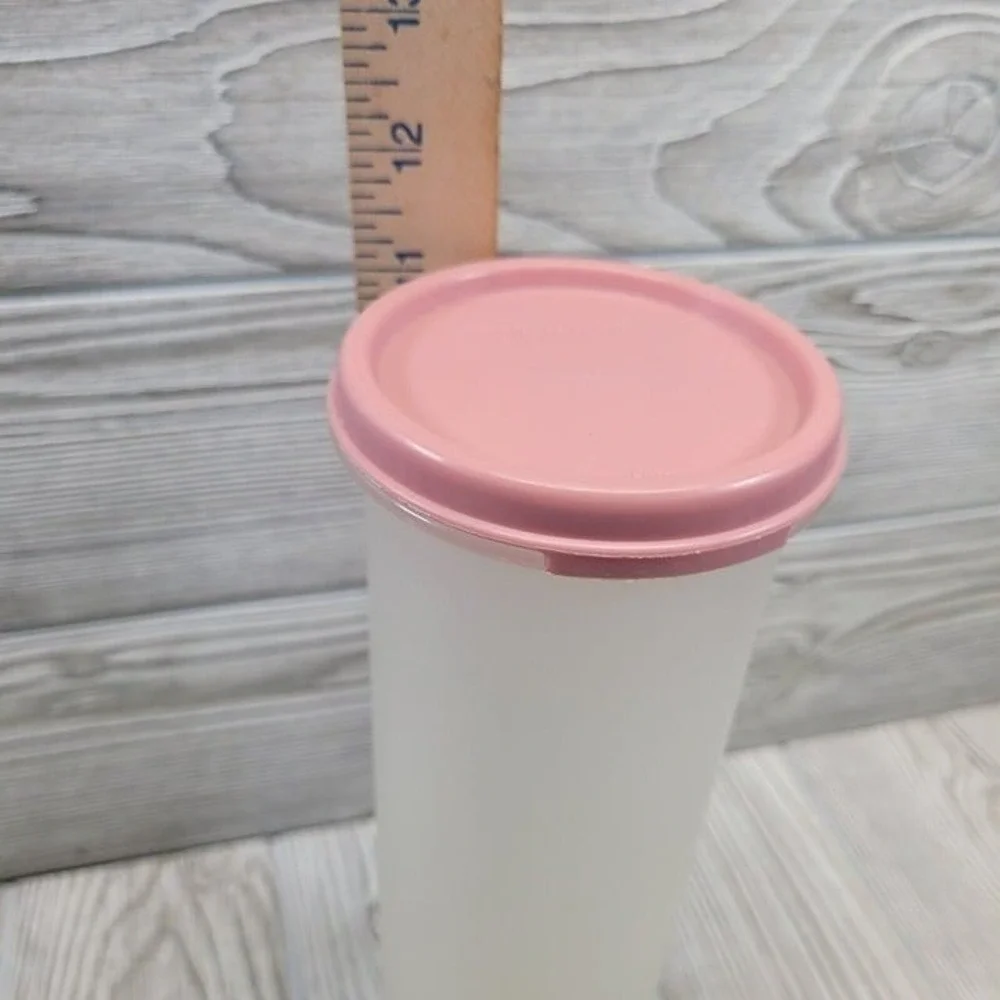 Tupperware Modular Mates Oval 5 1.1L Clear Pink Lid 1661‎ 1607 Vintage Storage